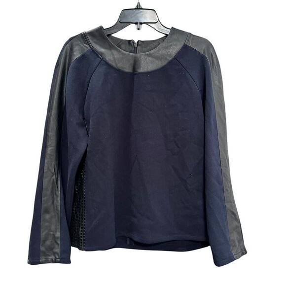 Madewell Leather and Blue Top - Size M - Pre-owned - Picture 1 of 4